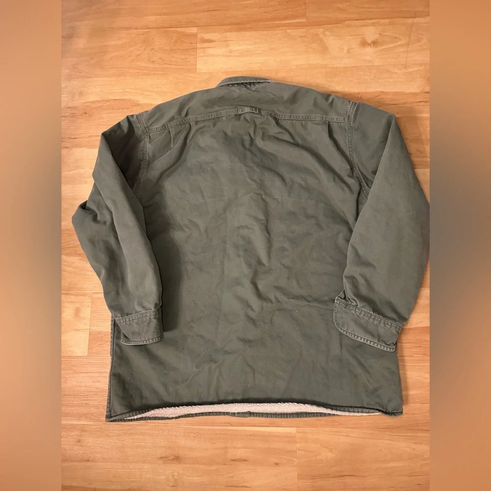 Levi's Cotton Olive Green Chore Jacket with Faux Sherpa Lining Size XL - Picture 2 of 7